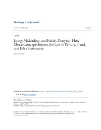 How Moral Concepts Inform the Law of Perjury, Fraud, and False Statements Stuart P