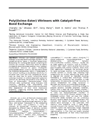 Poly(Oxime–Ester) Vitrimers with Catalyst-Free Bond Exchange Changfei He,1 Shaowei Shi*1, Dong Wang*1, Brett A