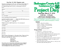 Sheboygan County 4-H Register but Youth Will Be Given Priority