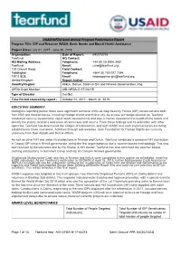 USAID/OFDA Semi Annual Program Performance Report Program Title