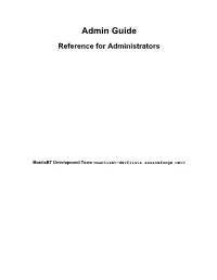 Admin Guide Reference for Administrators