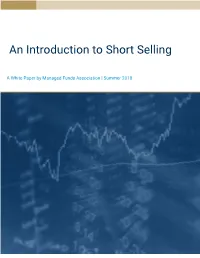 An Introduction to Short Selling