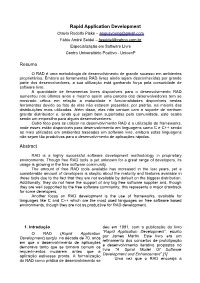 Rapid Application Development Resumo Abstract