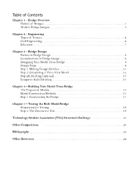 Table of Contents Chapter 1 – Bridge Overview History of Bridges