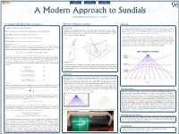 A Modern Approach to Sundial Design