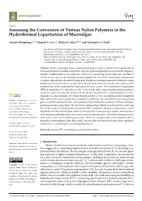 Assessing the Conversion of Various Nylon Polymers in the Hydrothermal Liquefaction of Macroalgae