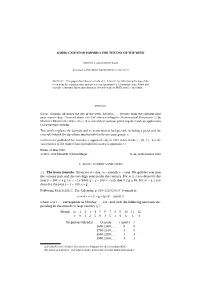 Gauss' Calendar Formula for the Day of the Week