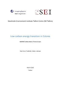 Low Carbon Energy Transition in Estonia