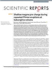 Shallow Magma Pre-Charge During Repeated Plinian Eruptions At