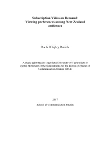 Subscription Video on Demand: Viewing Preferences Among New Zealand Audiences
