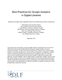 Best Practices for Google Analytics in Digital Libraries