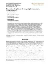 Dissertation Completion: Higher Education's Invisible Problem