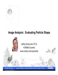 Image Analysis: Evaluating Particle Shape