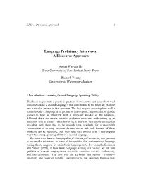 Language Proficiency Interviews: a Discourse Approach