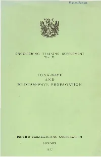 Long-Wave and Medium-Wave Propagation