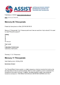 Mercury (II) Thiocyanate