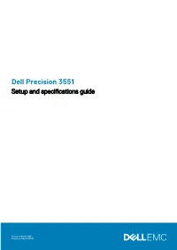Dell Precision 3551 Setup and Specifications Guide