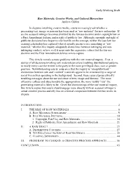Early Working Draft Raw Materials, Creative Works, and Cultural