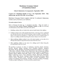 Entry Is Through the Kent Age 11 Assessment Procedure