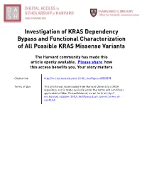 Investigation of KRAS Dependency Bypass and Functional Characterization of All Possible KRAS Missense Variants