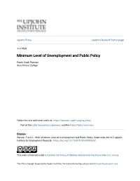 Minimum Level of Unemployment and Public Policy