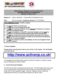 Neighbourhood Coordinator's Report PDF 194 KB