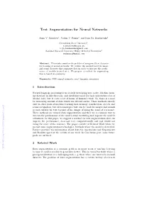 Text Augmentation for Neural Networks