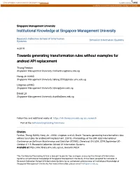 Towards Generating Transformation Rules Without Examples for Android API Replacement