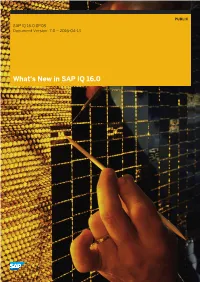 What's New in SAP IQ 16.0 Content