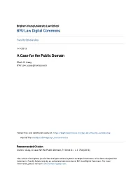 A Case for the Public Domain
