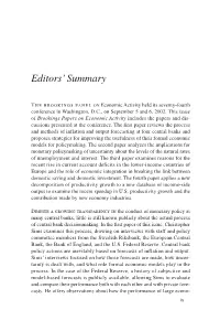 Editors' Summary of the Brookings Papers On