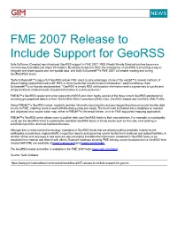 FME 2007 Release to Include Support for Georss