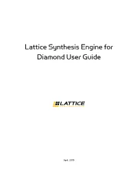 Lattice Synthesis Engine User Guide and Reference Manual
