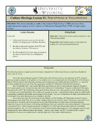 Perceptions of Yellowstone