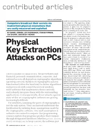 Physical Key Extraction Attacks On