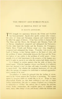 The Orient and World Peace. from an Oriental Point of View