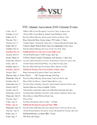 VSU Alumni Association 2018 Calendar Events