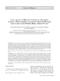 Crustacea: Decapoda: Caridea: Alvinocarididae) Associated with Hydrothermal Vents on the Central Indian Ridge, Indian Ocean*