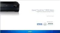 Epson® Surecolor® P800 Series 17” Wide-Format Desktop 8-Color Inkjet Printers
