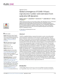 Global Convergence of COVID-19 Basic Reproduction Number and Estimation from Early-Time SIR Dynamics