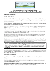Instructions for Reaching Lambside Corner Cottage