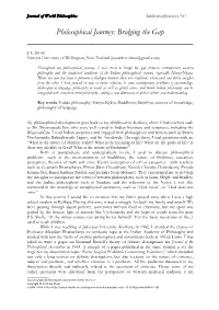 Philosophical Journey: Bridging the Gap ______