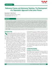Reference Frames and Astronomy Teaching: the Development of a Topocentric Approach to the Lunar Phases