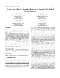 SLA-Aware Adaptive Mapping Scheme in Bigdata Distributed Storage Systems