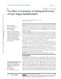 The Effect of Concussion on Batting Performance of Major League Baseball Players