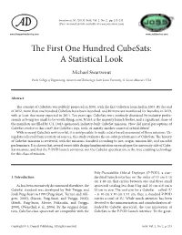 The First One Hundred Cubesats: a Statistical Look