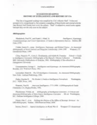 Unclassified Suggested Readings History Of