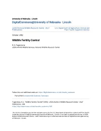 Wildlife Fertility Control
