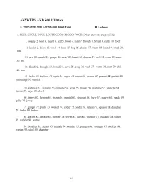Answers and Solutions