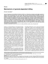 Mechanisms of Granule-Dependent Killing